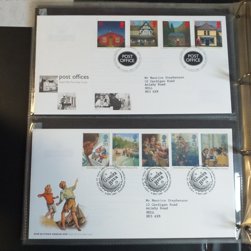 109 - Green cover album containing 39 superb condition GB FDC's from 1996-1999.