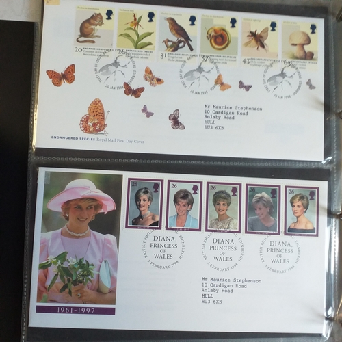 109 - Green cover album containing 39 superb condition GB FDC's from 1996-1999.