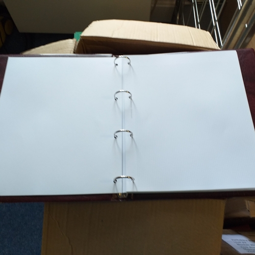 118 - Box contains 7 Stanley Gibbons Maroon 4 Ring Binders ? no leaves.  All in excellent condition.
