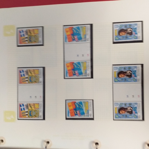 141 - Seychelles, St Kitts and Nevis Gutter Pairs un-mounted mint collection in SG Avon Stamp Album looks ... 