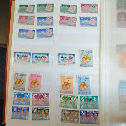 143 - Red Lighthouse 24 page/48 sides stockbook with mostly un-mounted mint selections.  Mostly Pacific/Ca... 