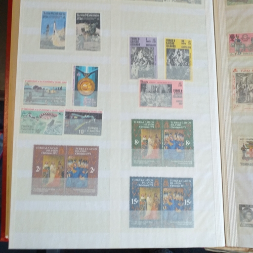 143 - Red Lighthouse 24 page/48 sides stockbook with mostly un-mounted mint selections.  Mostly Pacific/Ca... 