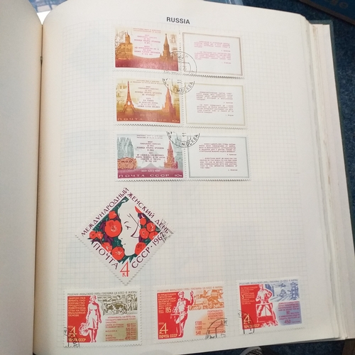 146 - Green Devon Album with Romania and Russia Collection, sime foxing on the odd page but few stamps aff... 