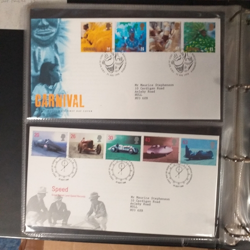 109 - Green cover album containing 39 superb condition GB FDC's from 1996-1999.