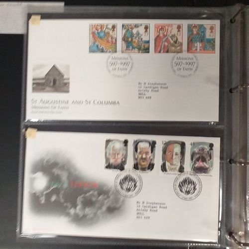 109 - Green cover album containing 39 superb condition GB FDC's from 1996-1999.