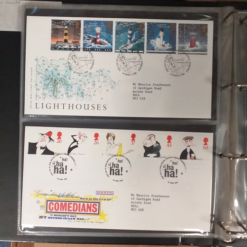 109 - Green cover album containing 39 superb condition GB FDC's from 1996-1999.