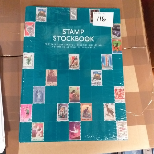 116 - W H Smith stamp stock book with 8 page / 16 sides, brand new still in original packaging.