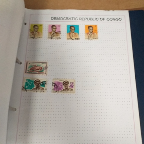 128 - African Countries in a 4 ring binder including Benin, Burkina Faso, Burundi, Congo, Equatorial Guine... 