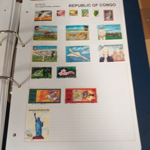 128 - African Countries in a 4 ring binder including Benin, Burkina Faso, Burundi, Congo, Equatorial Guine... 