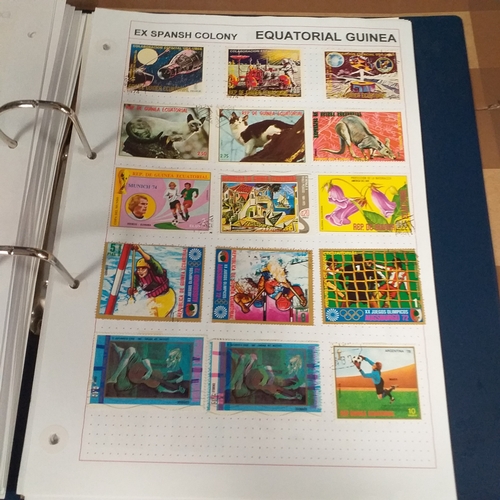 128 - African Countries in a 4 ring binder including Benin, Burkina Faso, Burundi, Congo, Equatorial Guine... 
