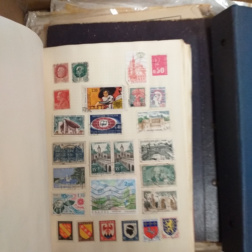 40 - Glory box, Stamps in tins, packets, old albums including GB FDC collection in Royal Mail album (1960... 