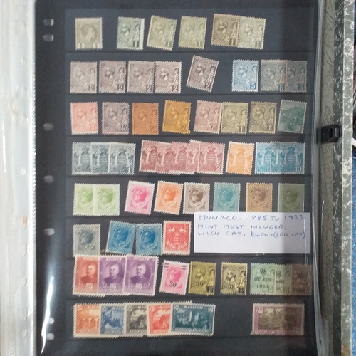 53 - Box file housing Europe issues on stock cards,& album sheets etc.  Good quantity of German with earl... 