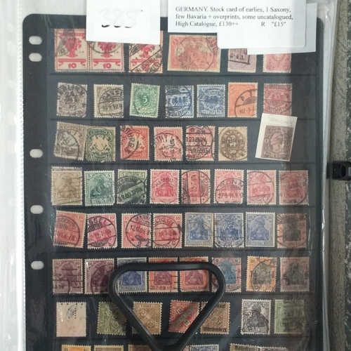 53 - Box file housing Europe issues on stock cards,& album sheets etc.  Good quantity of German with earl... 