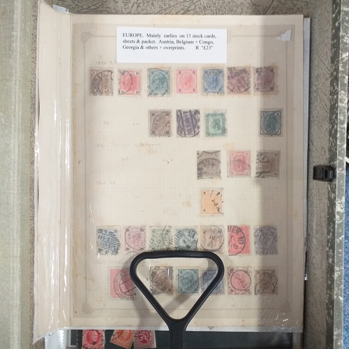 53 - Box file housing Europe issues on stock cards,& album sheets etc.  Good quantity of German with earl... 