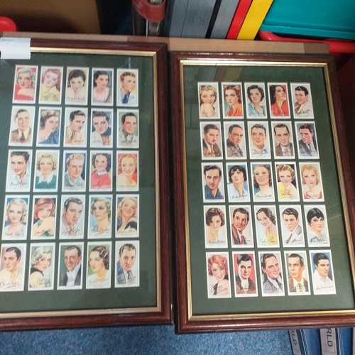 64 - Cigarette Cards - framed set of John Player Film Stars (Series 3) in 2 x Frames