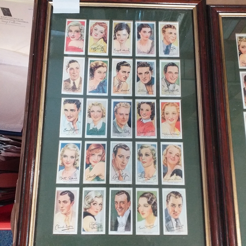 64 - Cigarette Cards - framed set of John Player Film Stars (Series 3) in 2 x Frames