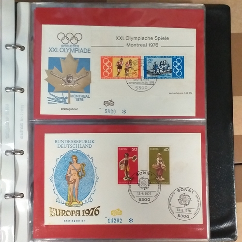 90 - Red First Day cover album with over 150 GERMANY First Day Covers in superb condition covering period... 