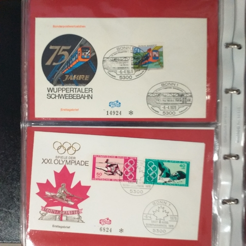 90 - Red First Day cover album with over 150 GERMANY First Day Covers in superb condition covering period... 