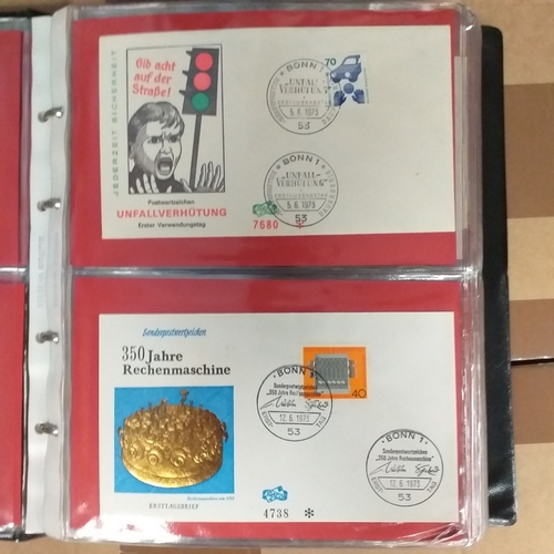 90 - Red First Day cover album with over 150 GERMANY First Day Covers in superb condition covering period... 
