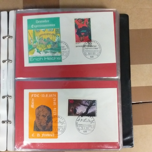 90 - Red First Day cover album with over 150 GERMANY First Day Covers in superb condition covering period... 