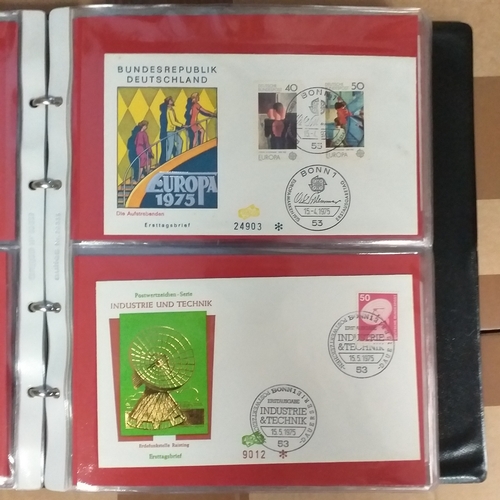 90 - Red First Day cover album with over 150 GERMANY First Day Covers in superb condition covering period... 