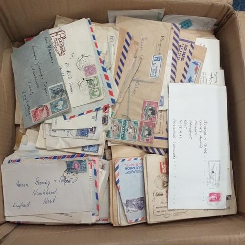 94 - Postal History. Box of World covers, uncounted but many 100's, maybe 1000's.