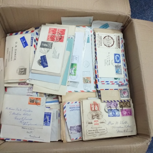 94 - Postal History. Box of World covers, uncounted but many 100's, maybe 1000's.