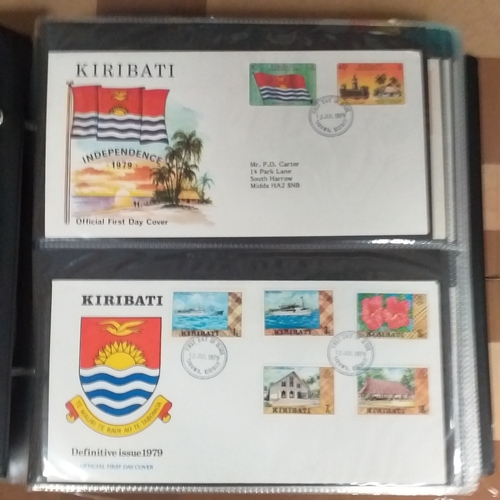 95 - Large Quality album and slipcase conatining a collection of 92 First Day Covers from Kiribati, some ... 