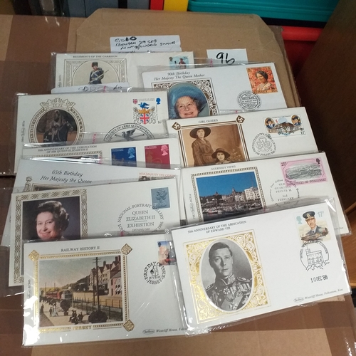 96 - Benham Silks - 106GB Covers featuring Jersey, Guernsey, Alderney and Isle of Man. A lovely collectio... 