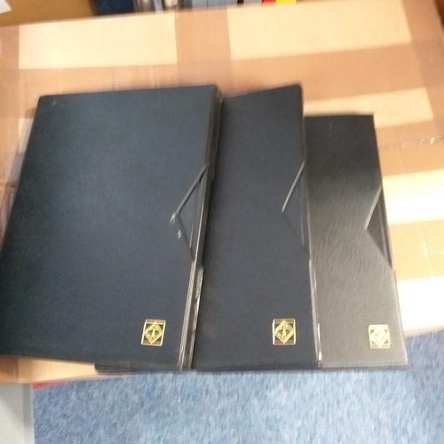 111 - 3 x Boxed black Lighthouse stock books, 16 page/32 sides all in excellent condition.