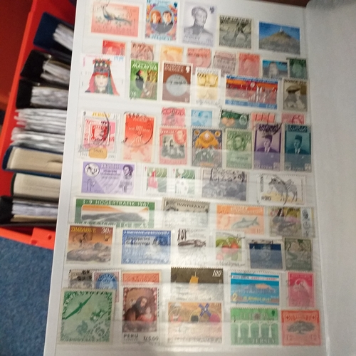 131 - 5 X W H Smith 8 page 16 side stock books with World stamps mint and used, includes GB, viewing requi... 
