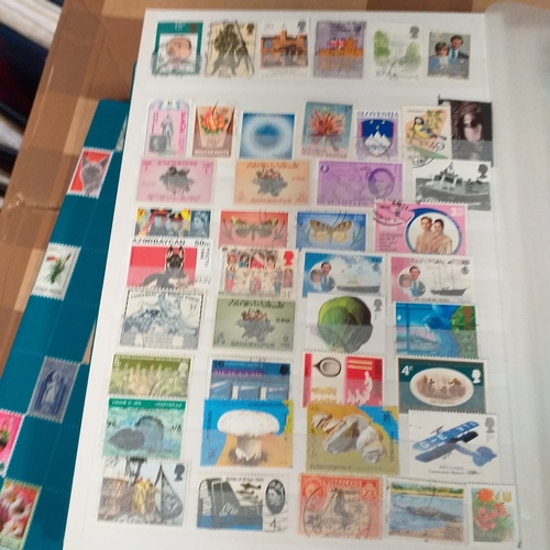131 - 5 X W H Smith 8 page 16 side stock books with World stamps mint and used, includes GB, viewing requi... 