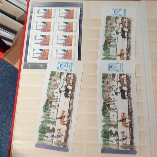 132 - 4 x W H Smith plus a Fil-i-Safe 8 page 16 side stock books with World stamps mint and used, includes... 