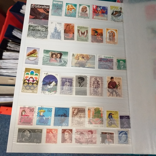 132 - 4 x W H Smith plus a Fil-i-Safe 8 page 16 side stock books with World stamps mint and used, includes... 
