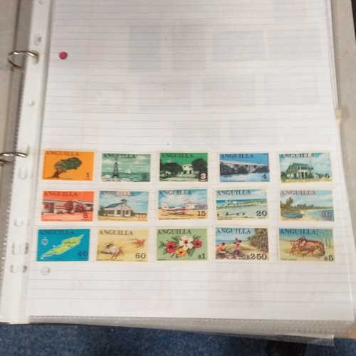 155 - Anguilla collection in a 2 ring binder mint/used, 1967 to late 1980's, Mostly mint, some used issues