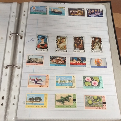 155 - Anguilla collection in a 2 ring binder mint/used, 1967 to late 1980's, Mostly mint, some used issues