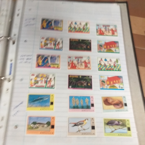 155 - Anguilla collection in a 2 ring binder mint/used, 1967 to late 1980's, Mostly mint, some used issues