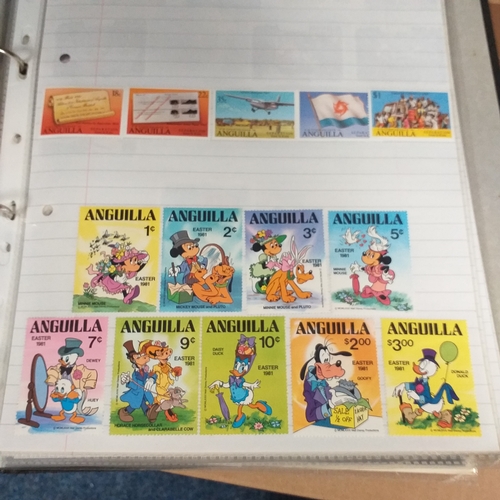 155 - Anguilla collection in a 2 ring binder mint/used, 1967 to late 1980's, Mostly mint, some used issues