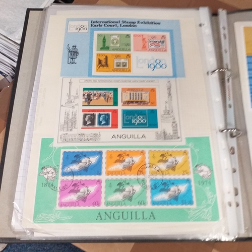 155 - Anguilla collection in a 2 ring binder mint/used, 1967 to late 1980's, Mostly mint, some used issues