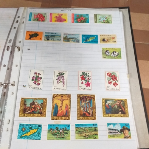 155 - Anguilla collection in a 2 ring binder mint/used, 1967 to late 1980's, Mostly mint, some used issues