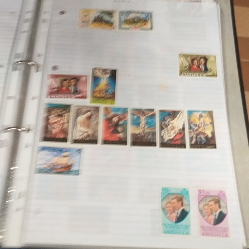 155 - Anguilla collection in a 2 ring binder mint/used, 1967 to late 1980's, Mostly mint, some used issues