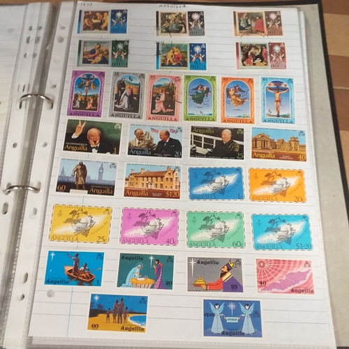 155 - Anguilla collection in a 2 ring binder mint/used, 1967 to late 1980's, Mostly mint, some used issues