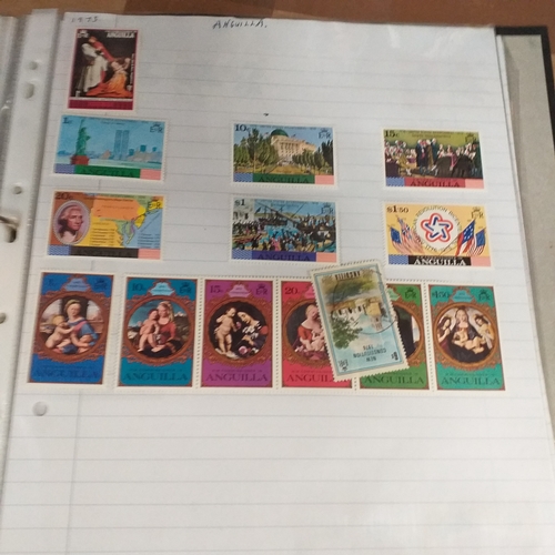 155 - Anguilla collection in a 2 ring binder mint/used, 1967 to late 1980's, Mostly mint, some used issues