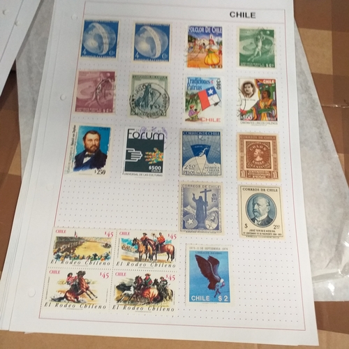 184 - Chile small collection on 20 + pages, mostly used early to recent.
