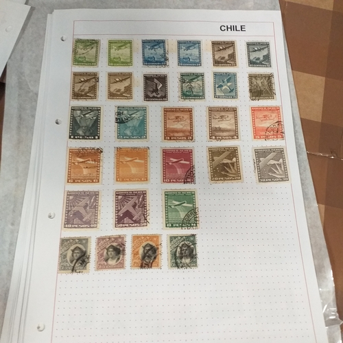 184 - Chile small collection on 20 + pages, mostly used early to recent.