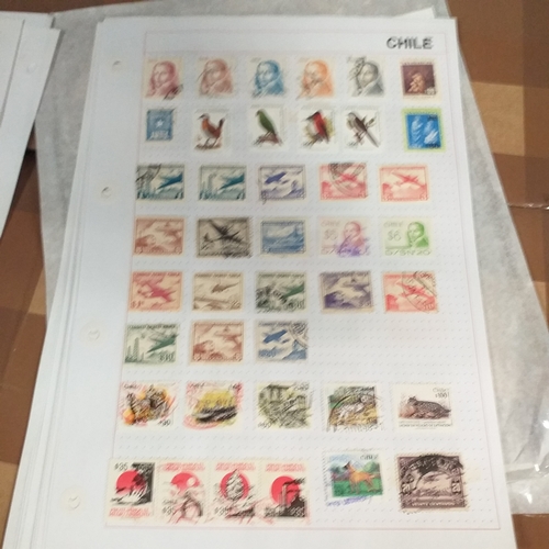 184 - Chile small collection on 20 + pages, mostly used early to recent.