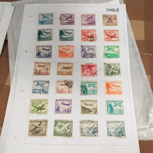 184 - Chile small collection on 20 + pages, mostly used early to recent.