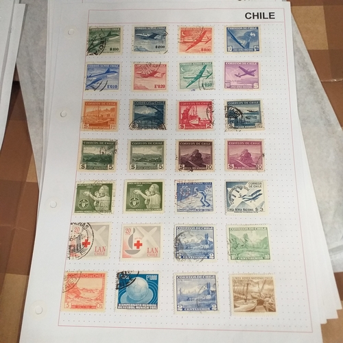 184 - Chile small collection on 20 + pages, mostly used early to recent.
