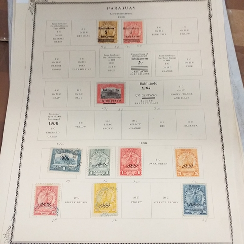 269 - Paraguay mint/used selection/accumulation on 17 old album pages, some double sided, mainly from earl... 