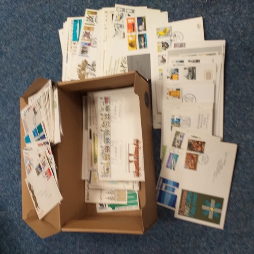 91 - Shoe box containing over 130 GB FDC's, many with special postmarks, all in good condition.